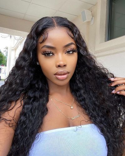 Water wave Transparent Lace 13x4 and 13x6 Frontal Wig Top quality hair Pre-Plucked lace full cuticle aligned same direction