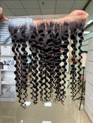 Deep wave HD Lace Frontal Top quality hair Pre-Plucked hair line