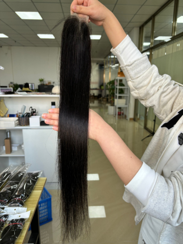 Straight HD Lace 2x6 Closure Top quality hair Pre-Plucked