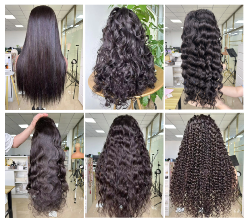 All Wavy Headband Wig Top quality hair Pre-Plucked lace full cuticle aligned same direction