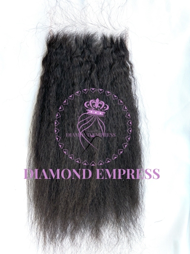 Kinky Straight HD 5x5 Closure Top quality hair Pre-Plucked