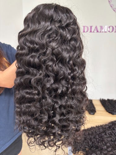 Half Wig Top quality Burmese hair Pre-Plucked lace full cuticle aligned same direction