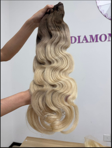 dark root blonde hair straight and body wave