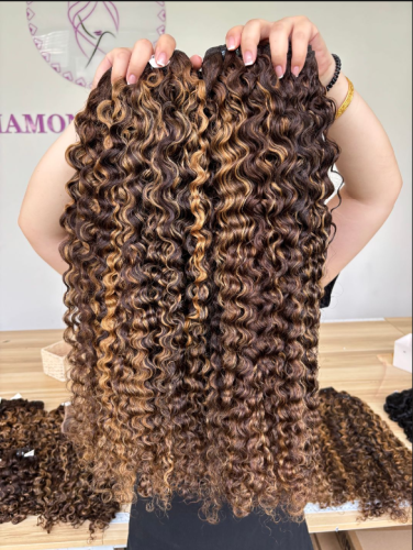 highlight blonde hair Burmese curly