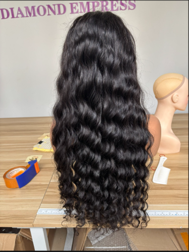Half Wig Top quality Loose deep wave hair Pre-Plucked lace full cuticle aligned same direction