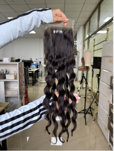 Raw hair Natural Wave HD 5x5 Closure Top quality hair Pre-Plucked