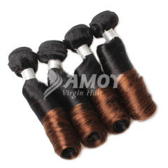 Amoy Virgin Hair 3pcs Remy Ombre T4 Spring curly Hair Bundles