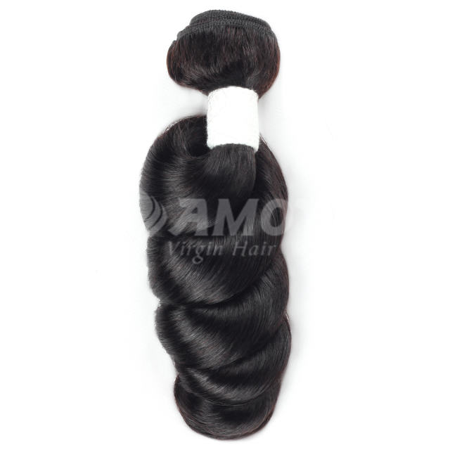 Amoy Virgin Hair 3pcs Remy Loose Wave Hair Bundles Natural Black