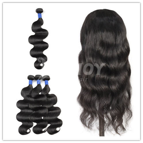 Amoy Virgin Hair 3pcs Remy Body Wave Hair Bundles Natural Black