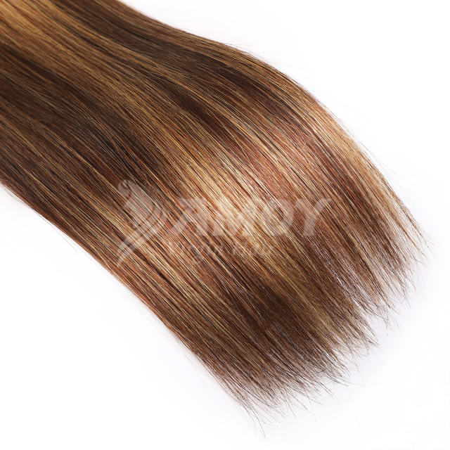 Amoy Virgin Hair 4pcs Remy P4/27-Highlight Honey Blond Straight Hair Bundles