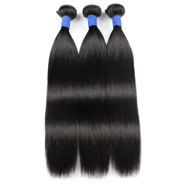 Amoy Virgin Hair 3pcs Remy Straight Hair Bundles Natural Black