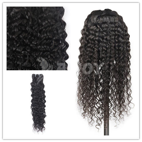 Amoy Virgin Hair 3pcs Remy Water Wave Hair Natural Black