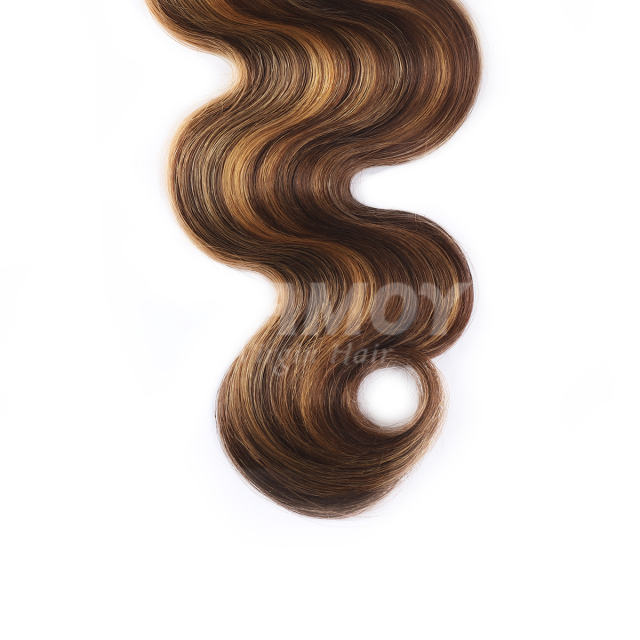 Amoy Virgin Hair 4pcs Remy P4/27-Highlight Honey Blond Body Wave Hair Bundles