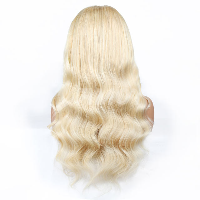 Amoy Virgin Hair T Part Body Wave Hairline Human Hair 613# Lace Wigs