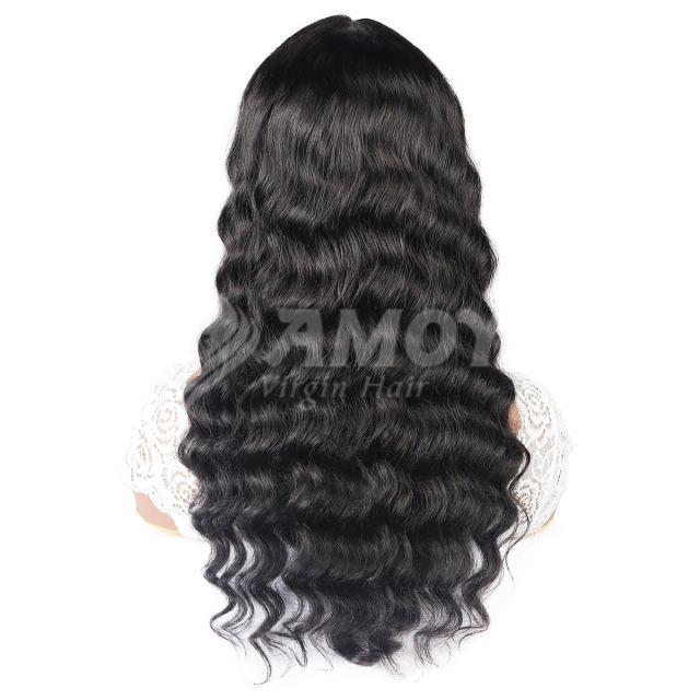 【Amoy Virgin Hair】 Natural Color  Machine Made Loose Deep Virgin Hair Wigs 130%-180% Density Customized 3 Days