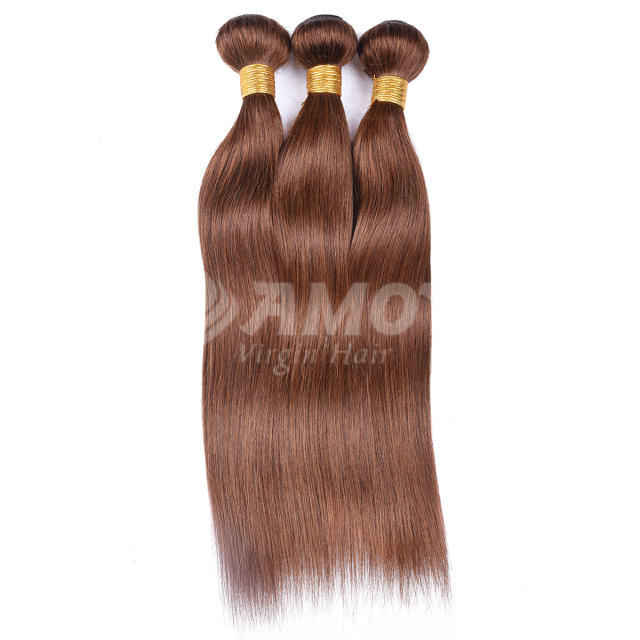 Amoy Virgin Hair 3pcs ombre hair bundles 4# Straight/Body Wave