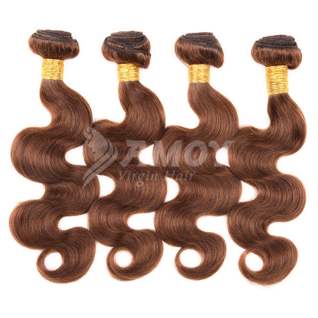 Amoy Virgin Hair 3pcs ombre hair bundles 4# Straight/Body Wave