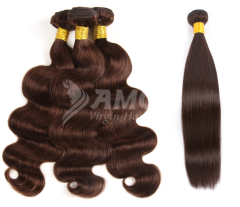 Amoy Virgin Hair 3pcs ombre hair bundles 2# Straight/Body Wave