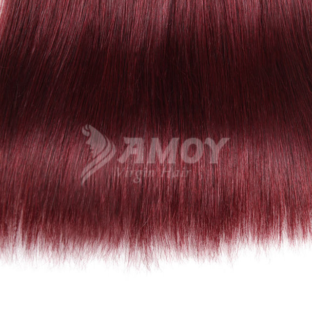 Amoy Virgin Hair 3pcs ombre hair bundles 99j# Straight/Body Wave