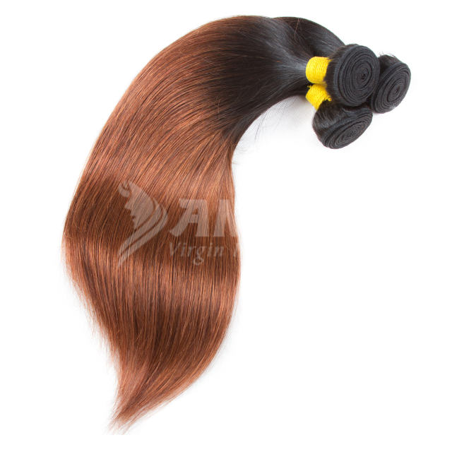 Amoy Virgin Hair 4pcs ombre hair bundles 1b/30 Straight/Body Wave