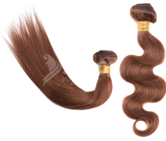 Amoy Virgin Hair 3pcs ombre hair bundles 4# Straight/Body Wave