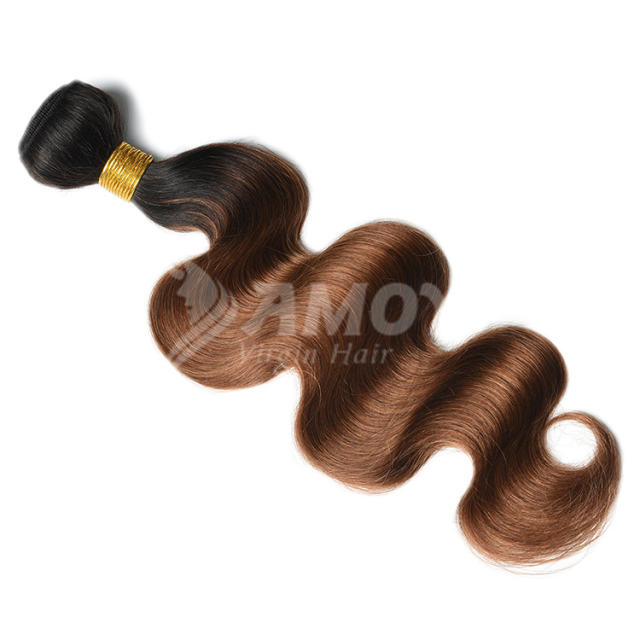 Amoy Virgin Hair 4pcs ombre hair bundles 1b/30 Straight/Body Wave