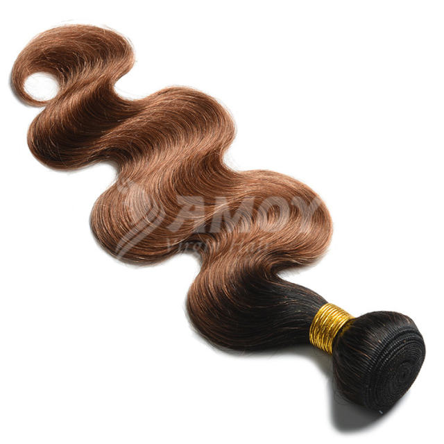 Amoy Virgin Hair 4pcs ombre hair bundles 1b/30 Straight/Body Wave