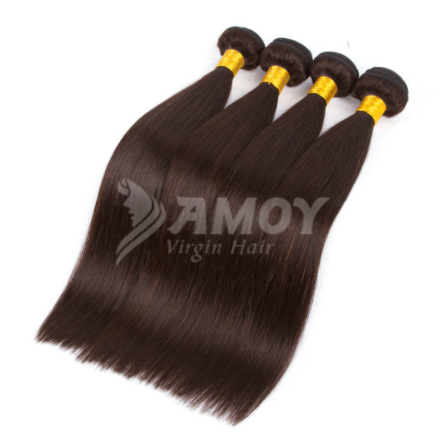 Amoy Virgin Hair 4pcs ombre hair bundles 2# Straight/Body Wave