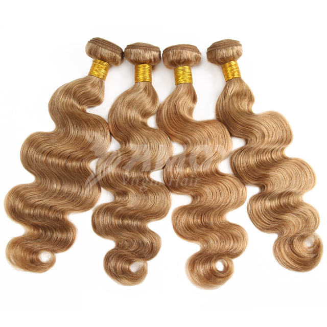 Amoy Virgin Hair 4pcs ombre hair bundles 27# Straight/Body Wave