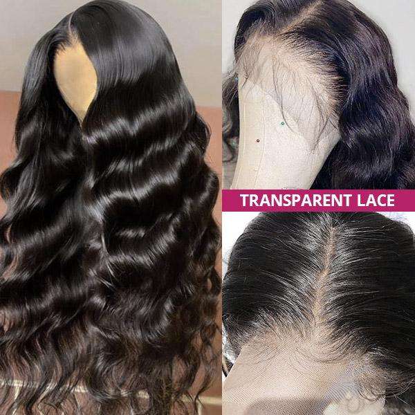 Amoy Virgin Hair 13*4 Natural Black Hairline Loose Deep Human Hair Lace Front Wigs