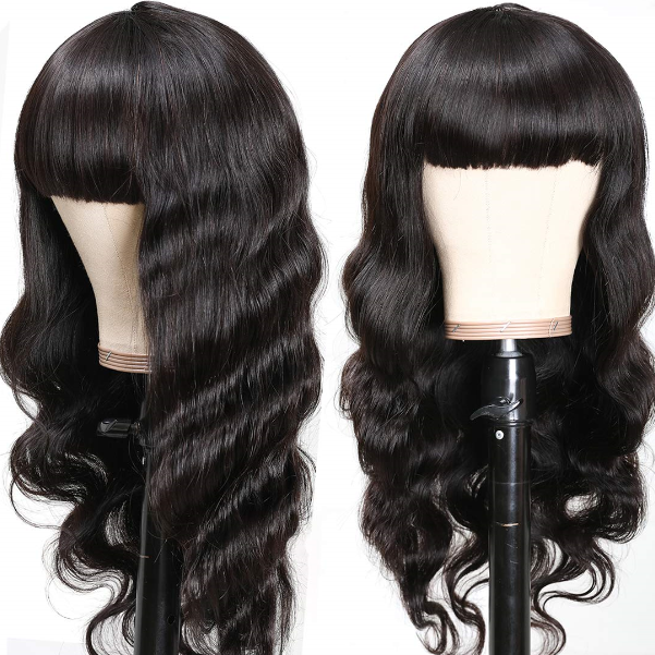 【Amoy Virgin Hair】 Natural Color  Machine Made Long Body Wave Virgin Hair Wigs 130%-180% Density