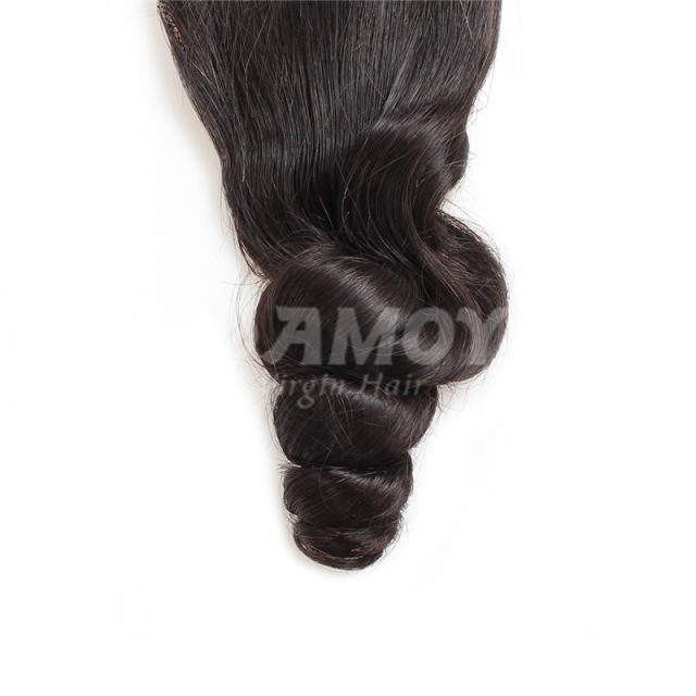 Amoy Virgin Hair Loose Wave  8A Remy Hair 3 Bundles with 4*4 Lace Closure