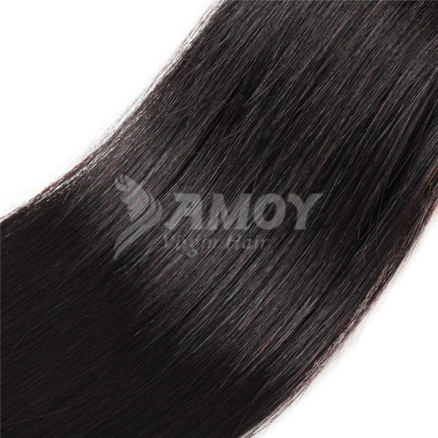 Amoy Virgin Hair Straight 8A Remy Hair  3 Bundles with 13*4 Lace Frontal