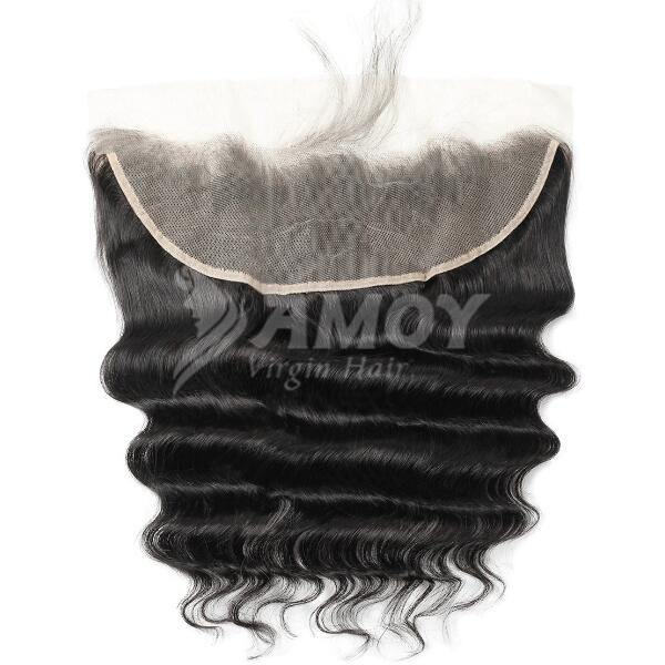 Amoy Virgin Hair Loose Deep 8A Remy Hair 3 Bundles with 13*4 Lace Frontal