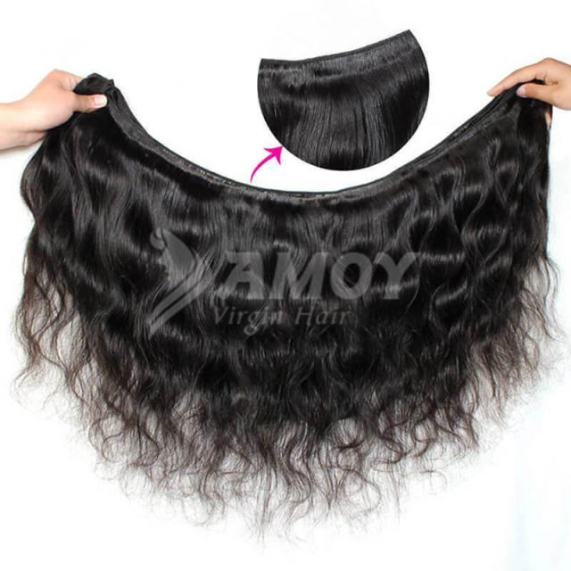 Amoy Virgin Hair Body Wave 8A Remy Hair  3 Bundles with 13*4 Lace Frontal