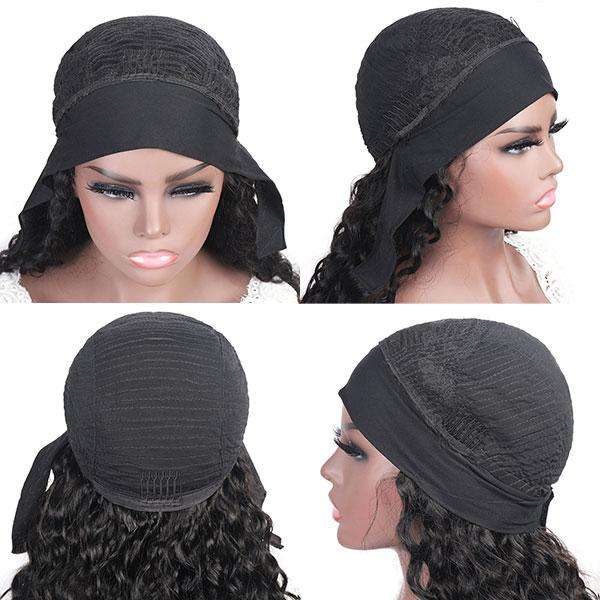 Amoy Virgin Hair Yaki Straight Human Hair Headband Wigs--NO GEL NO SEW IN For beginners, buy one get one free headband