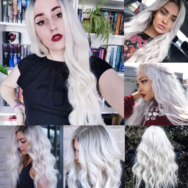 Amoy Virgin Hair Ombre Platinum Machine Made Body Wave Synthetic wigs-- Around 26 Inches Long