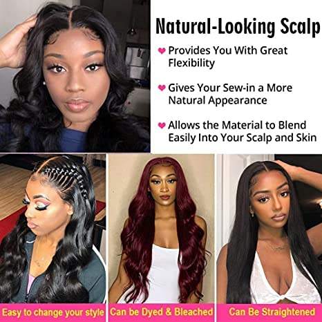 Amoy Virgin Hair 5*5 Natural Black Hairline Body Wave Human Hair Lace Front Wigs