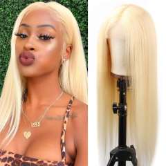 Amoy Virgin Hair T Part Straight Hairline Human Hair 613# Lace Wigs