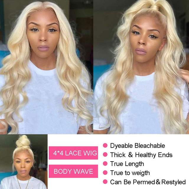 Amoy Virgin Hair 13*4 Body Wave Hairline Human Hair 613# Lace Wigs