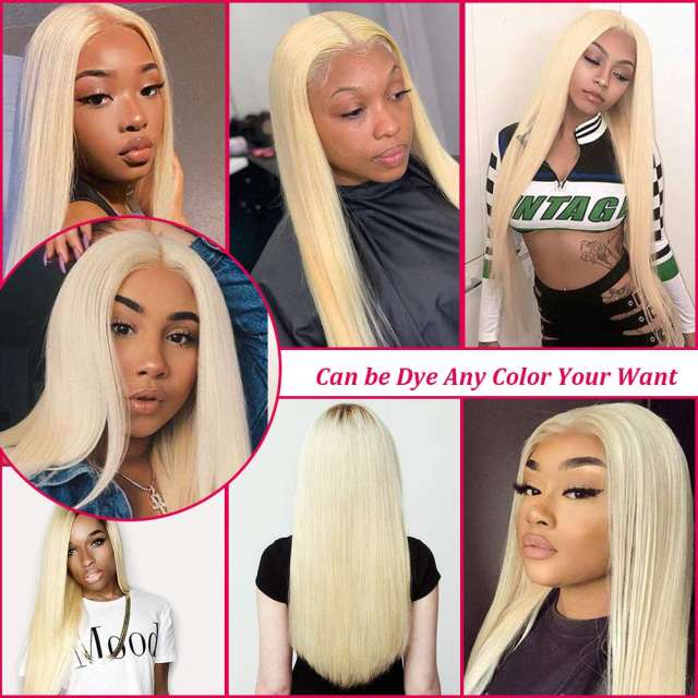 Amoy Virgin Hair T Part Straight Hairline Human Hair 613# Lace Wigs