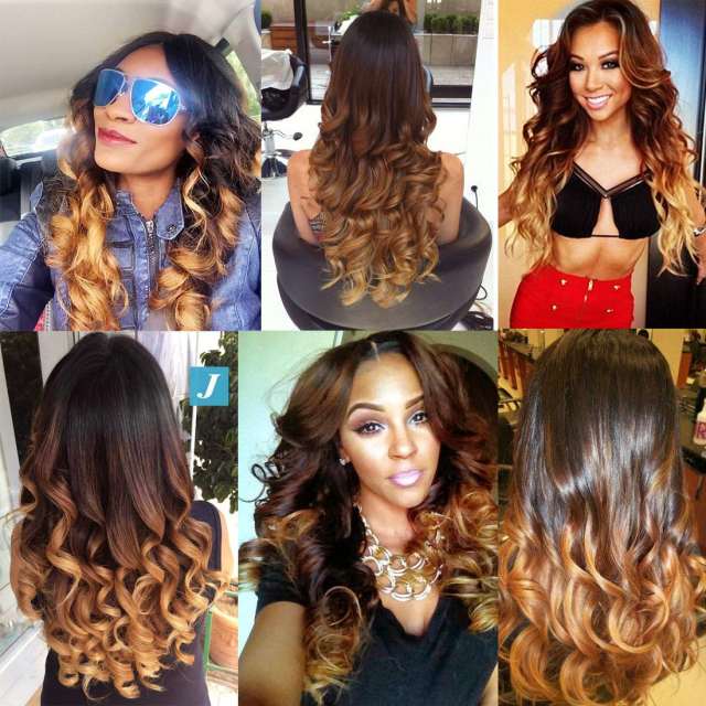 Amoy Virgin Hair 3pcs Remy Ombre T4 Ombre 3tone Loose Wave Hair Bundles