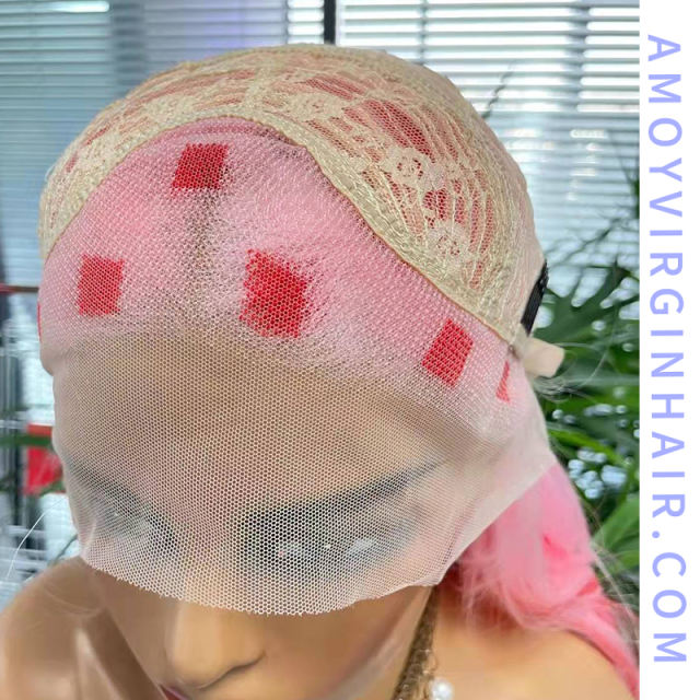 Lace Frontal  Mix T27 with 613 Color/Mix Light Pink with Rosy Color  Synthetic Wigs ,150% Density 24 Inches|3x2.5-3 Lace Cap with Natural Hairline