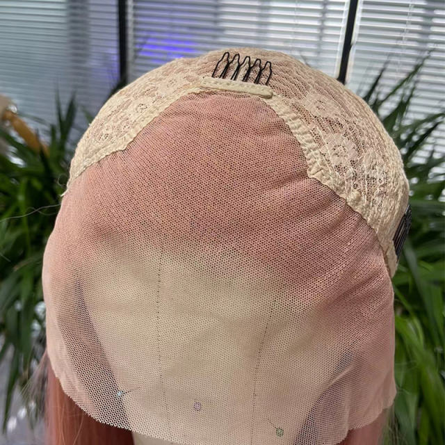 Lace Frontal Pink Bob Synthetic Wigs,150% Density|3x2.5-3 Lace Cap with Natural Hairline