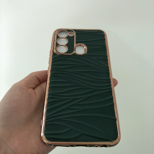 New Design Electroplated TPU Phone Case TECNO CAMON18 Ripple silicone phone case manufacturer wholesale TPU+SILICONE mobile phone case Shockproof Back Cover