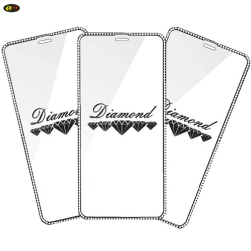High Transparent Full Glue Mobile Phone Shine Diamond Tempered Glas