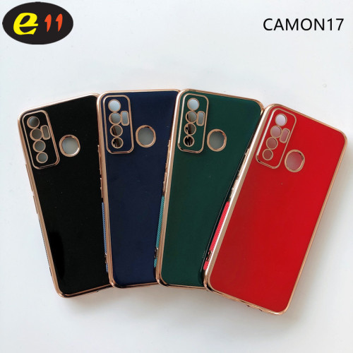Factory wholesale New fsahion Electroplate fancy TPU material back cover TECNO CAMON 17 fashion pure color Phone Case