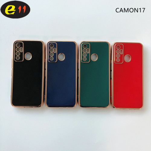 Factory wholesale New fsahion Electroplate fancy TPU material back cover TECNO CAMON 17 fashion pure color Phone Case