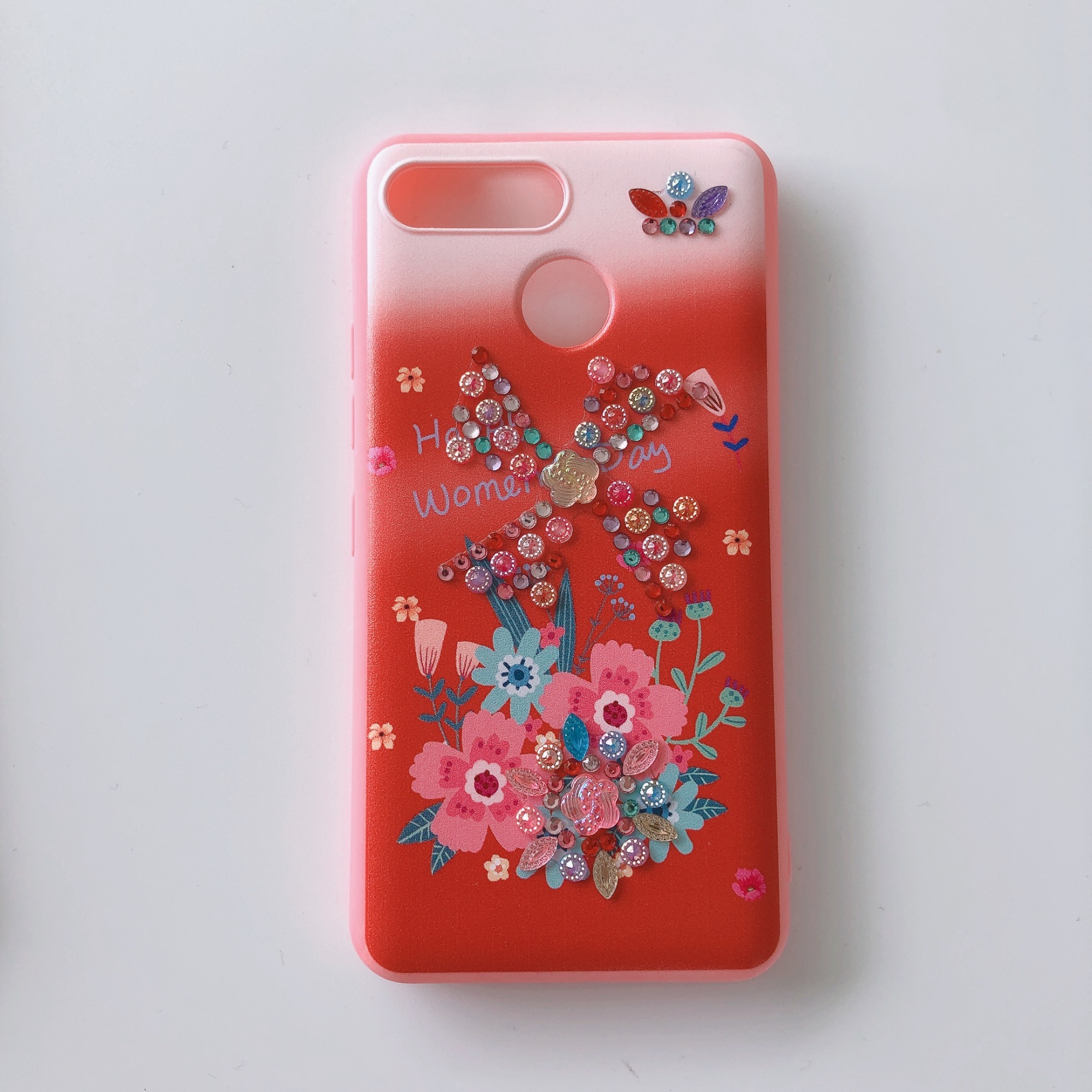 New Design Crystal Real Dry Flower with diamond Phone Case for itel s15 p15