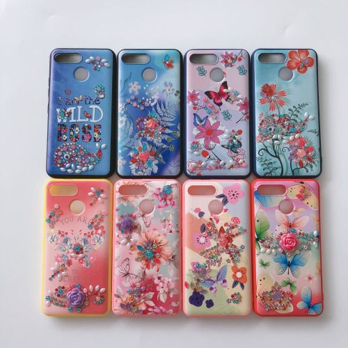 New Design Crystal Real Dry Flower with diamond Phone Case for Tecno CAMON11 CAMON11PRO